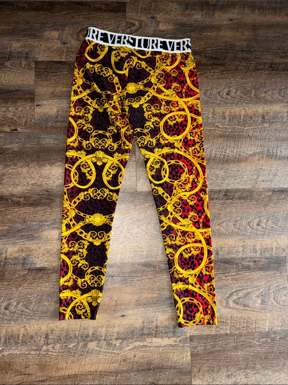 Couture Jeans Colorblocked Baroque Leggings - Yellow & Red